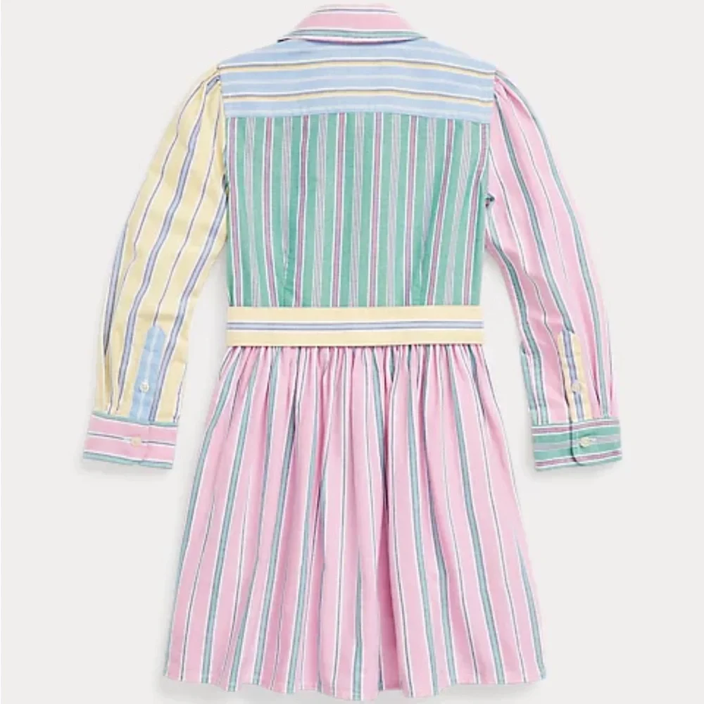 🆕 Polo Ralph Lauren Belted Cotton Oxford Fun Shirtdress, 6x - Picture 3 of 10